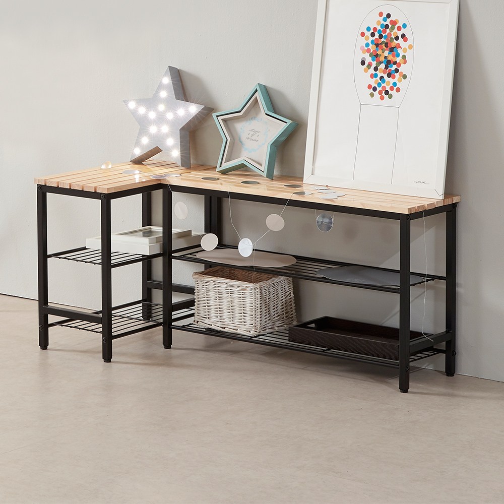 엘린까사 선반 수납 벤치형 4단 신발정리대