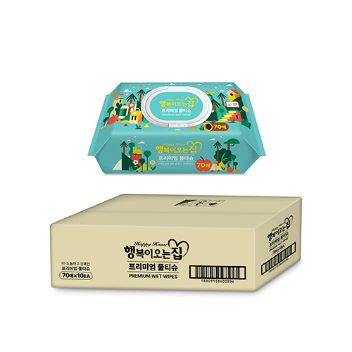 [행복이오는집] 천연펄프 캡형물티슈 70매 10팩