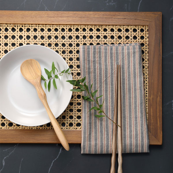 홈스토리 프리미엄 원목티크 물결 디너세트 수저