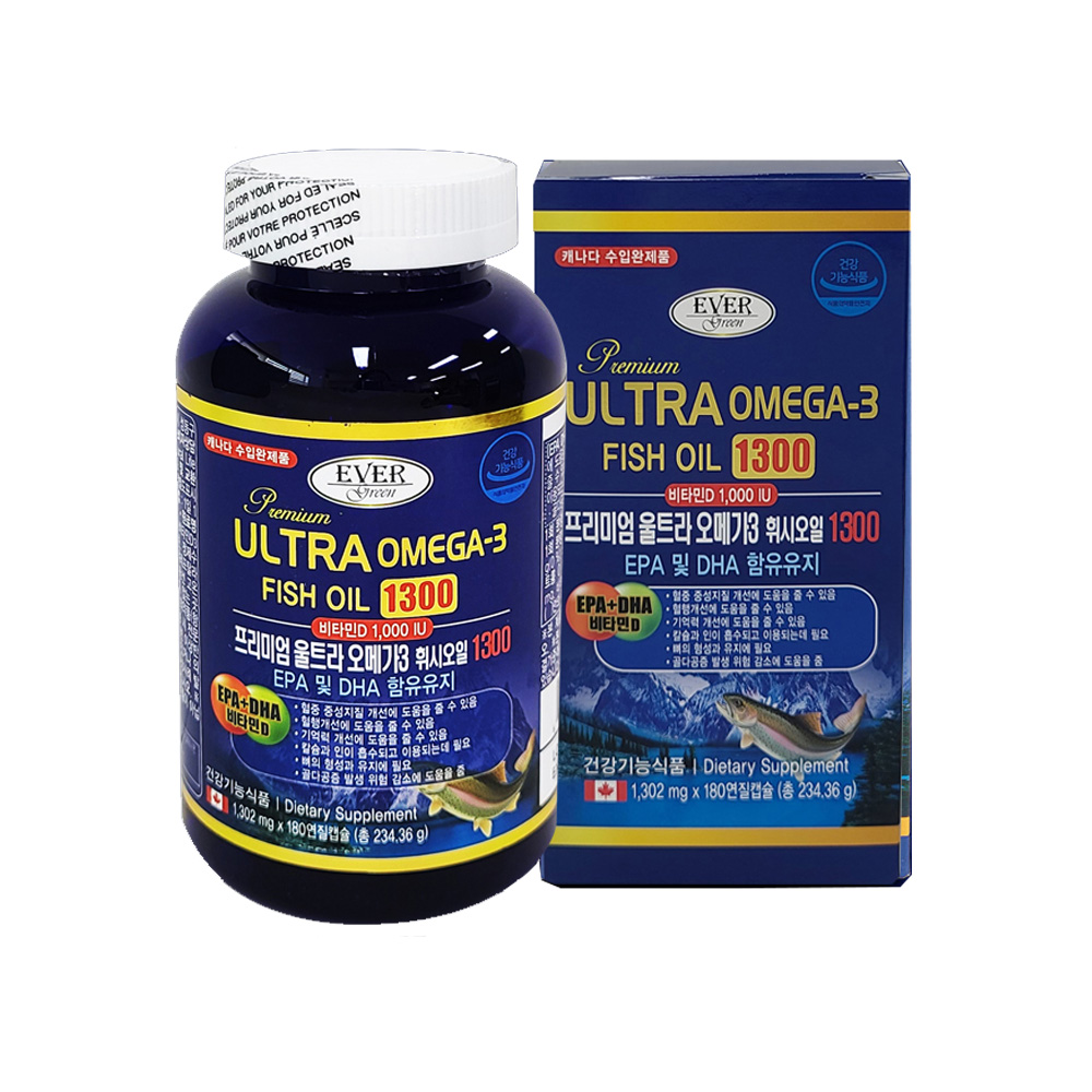 프리미엄울트라오메가-3휘시오일1300 1,302mg X 180캡슐[A0067]