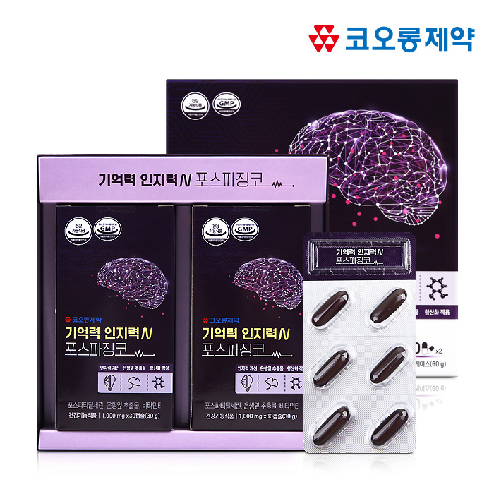 코오롱제약 기억력 인지력엔 포스파징코 1,000mg x 60캡슐 A0885