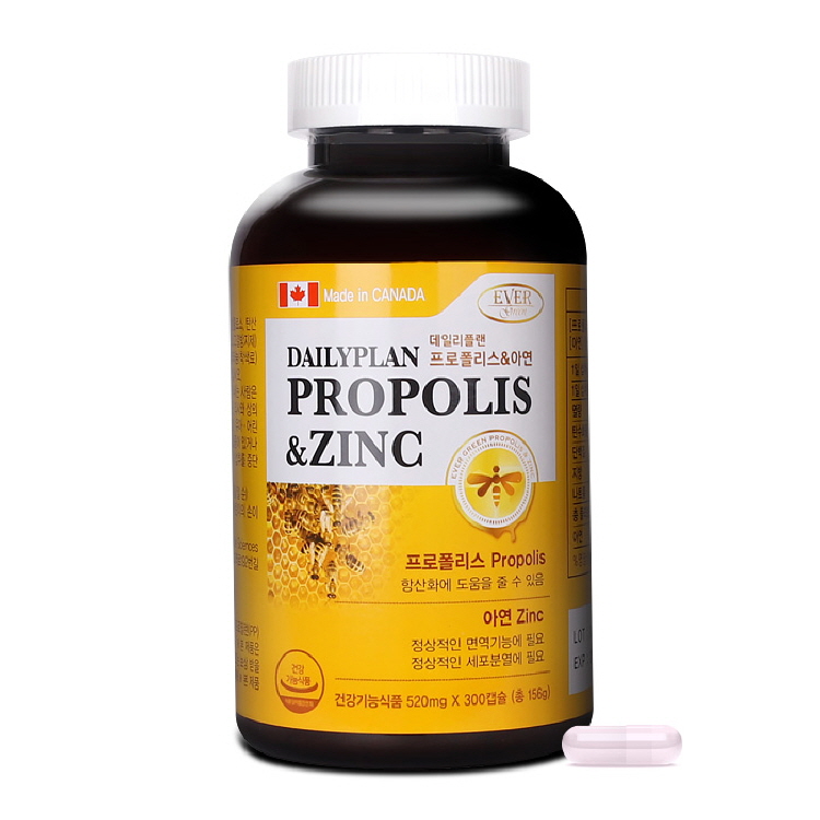 에버그린 데일리플랜 프로폴리스&아연 520mg x 300캡슐 A0588