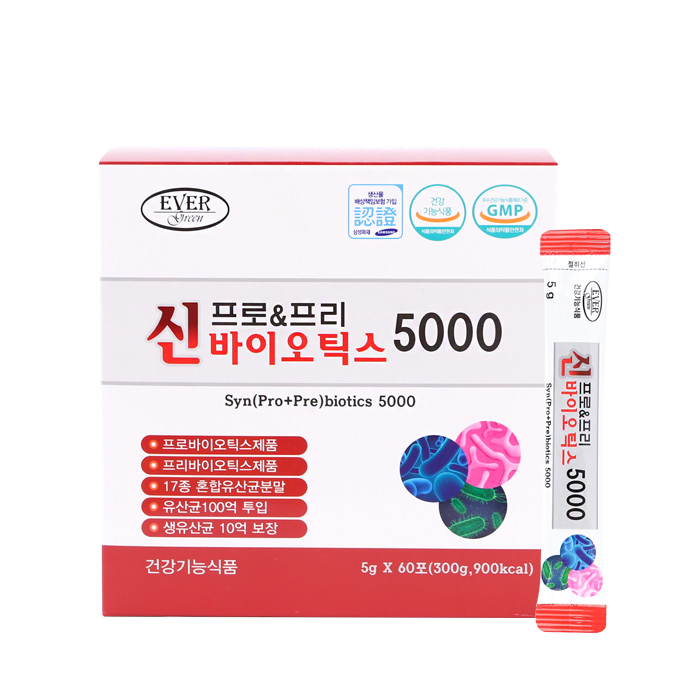 에버그린 신프로앤프리바이오틱스5000 5g X 60포 A0419