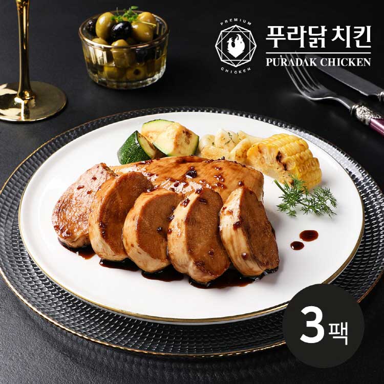 [푸라닭] 소스통 닭가슴살 블랙알리오 100g 3팩