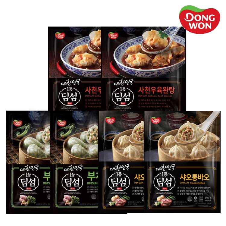 [동원] 딤섬 샤오롱바오 390g 2봉 + 부채교 283g 2봉 + 사천우육완탕 336g 2봉