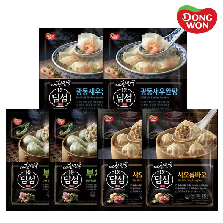 [동원] 딤섬 샤오롱바오 390g 2봉 + 부채교 283g 2봉 + 광동새우완탕 294g 2봉