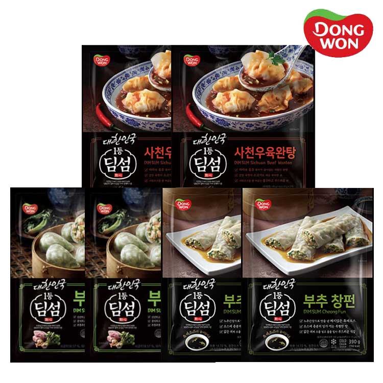 [동원] 딤섬 부추창펀 390g 2봉 + 부채교 283g 2봉 + 사천우육완탕 336g 2봉