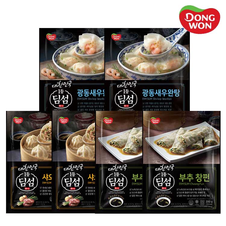 [동원] 딤섬 부추창펀 390g 2봉 + 샤오롱바오 390g 2봉 + 광동새우완탕 294g 2봉