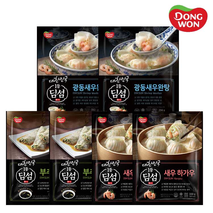 [동원] 딤섬 새우하가우 300g 2봉 + 부채교 283g 2봉 + 광동새우완탕 294g 2봉