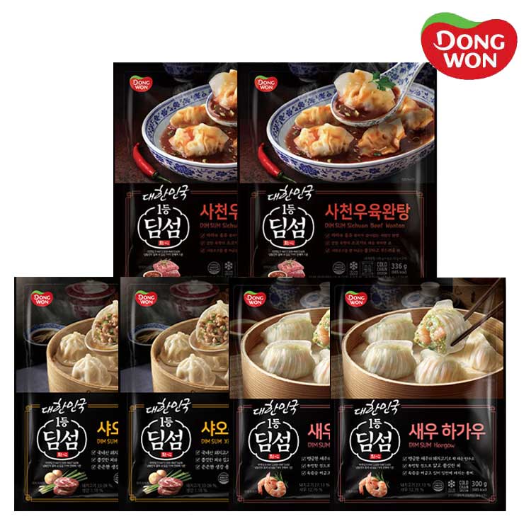 [동원] 딤섬 새우하가우 300g 2봉 + 샤오롱바오 390g 2봉 + 사천우육완탕 336g 2봉