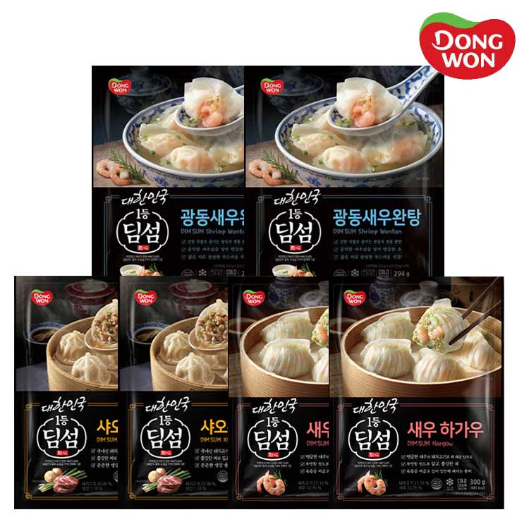 [동원] 딤섬 새우하가우 300g 2봉 + 샤오롱바오 390g 2봉 + 광동새우완탕 294g 2봉