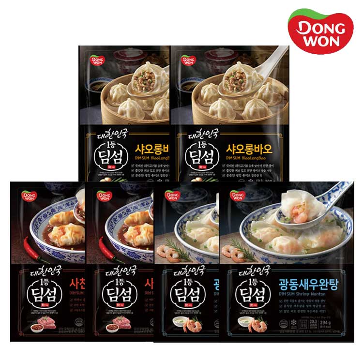[동원] 딤섬 샤오롱바오 390g 2봉 + 광동새우완탕 294g 2봉 + 사천우육완탕 336g 2봉