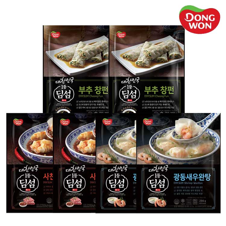 [동원] 딤섬 부추창펀 390g 2봉 + 광동새우완탕 294g 2봉 + 사천우육완탕 336g 2봉