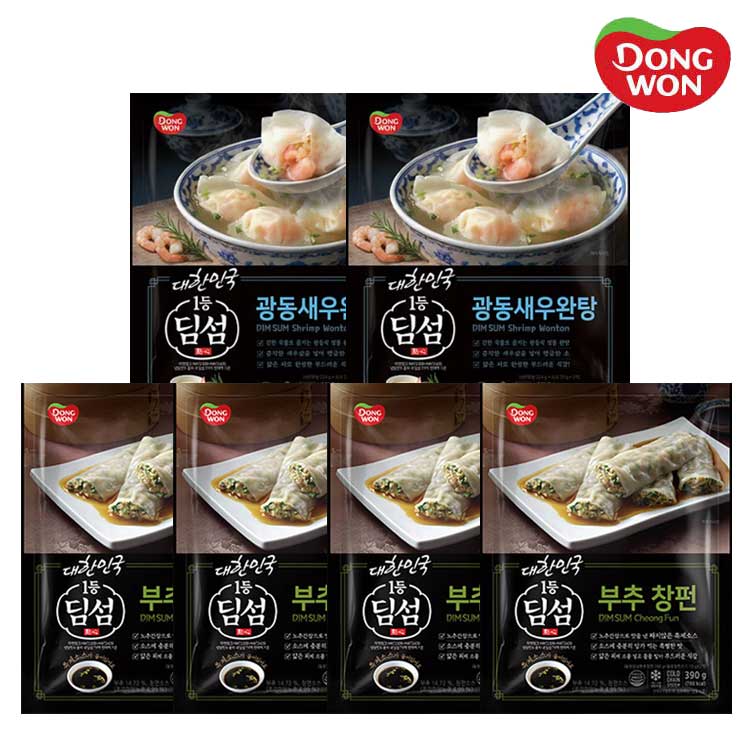 [동원] 딤섬 부추창펀 390g 4봉 + 광동새우완탕 294g 2봉