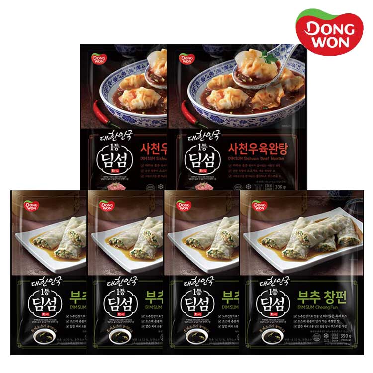 [동원] 딤섬 부추창펀 390g 4봉 + 사천우육완탕 336g 2봉