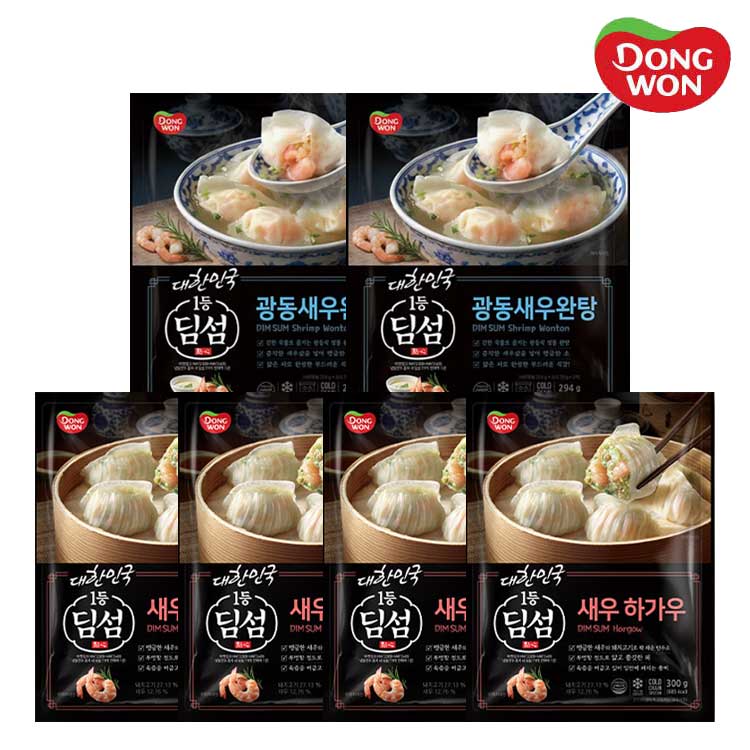[동원] 딤섬 새우하가우 300g 4봉 + 광동새우완탕 294g 2봉