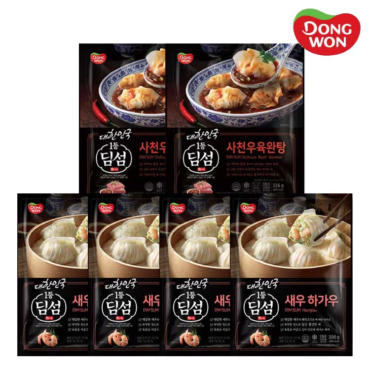 [동원] 딤섬 새우하가우 300g 4봉 + 사천우육완탕 336g 2봉