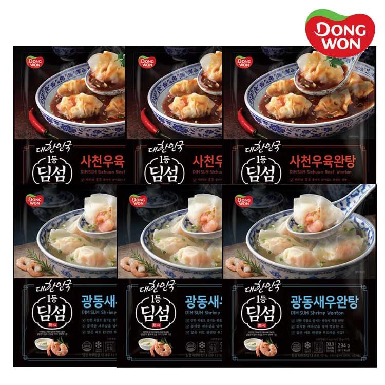 [동원] 딤섬 사천우육완탕 336g 3봉 + 광동새우완탕 294g 3봉