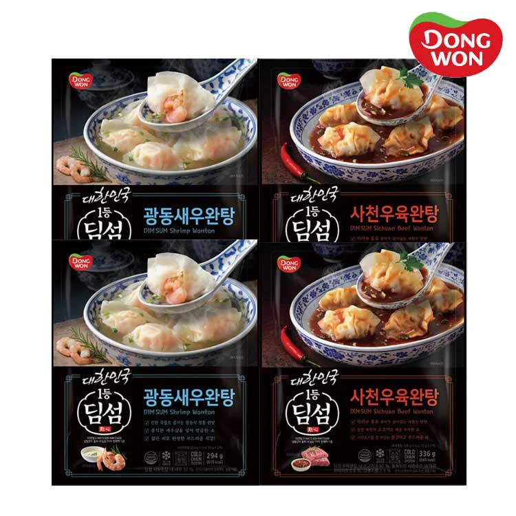 [동원] 딤섬 사천우육완탕 336g 2봉 + 광동새우완탕 294g 2봉