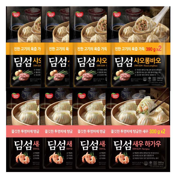 [동원] 딤섬 새우하가우 300g 4봉 + 샤오롱바오 390g 4봉