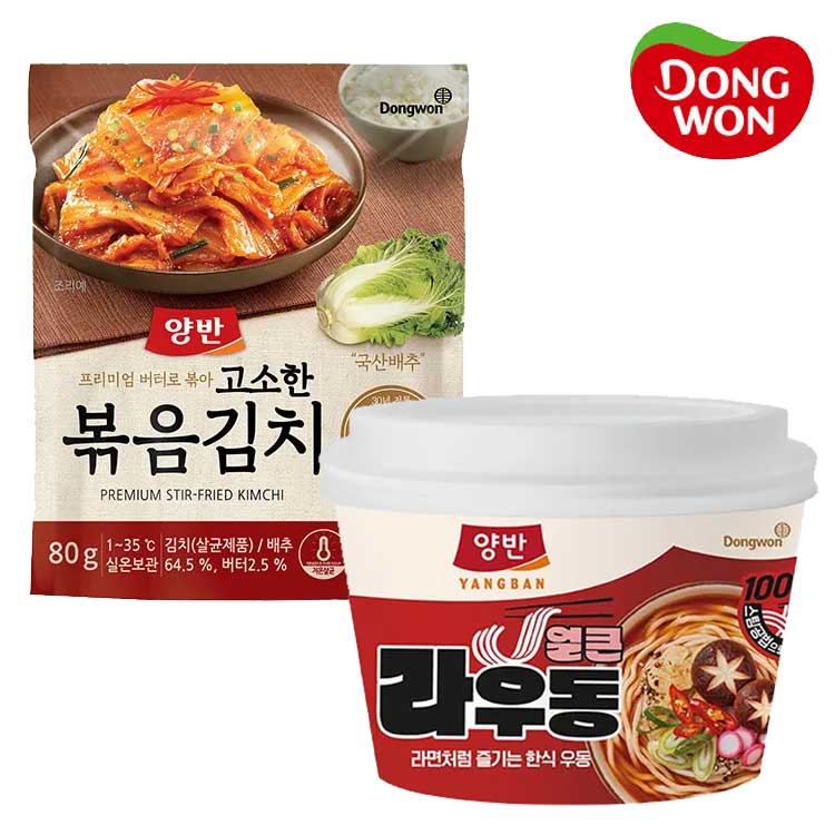 [동원] 양반 얼큰 라우동 (컵) 194.5g 10개 + 양반 볶음김치 80g (파우치) 1개