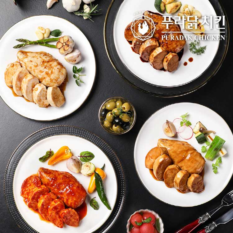 [푸라닭]  소스통 닭가슴살 100g 8팩 패키지(맛별 2팩씩)