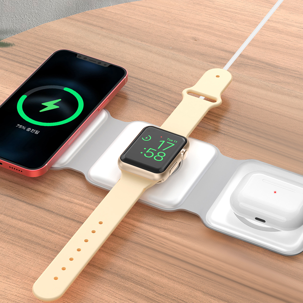 [엑스트라] WCP-250 트리플 폴딩 3in1 고속 무선충전기