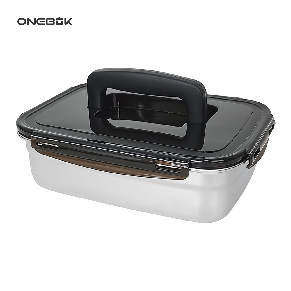 [ONEBOK] 원복 스테인레스 밀폐용기 손잡이형 2500ml