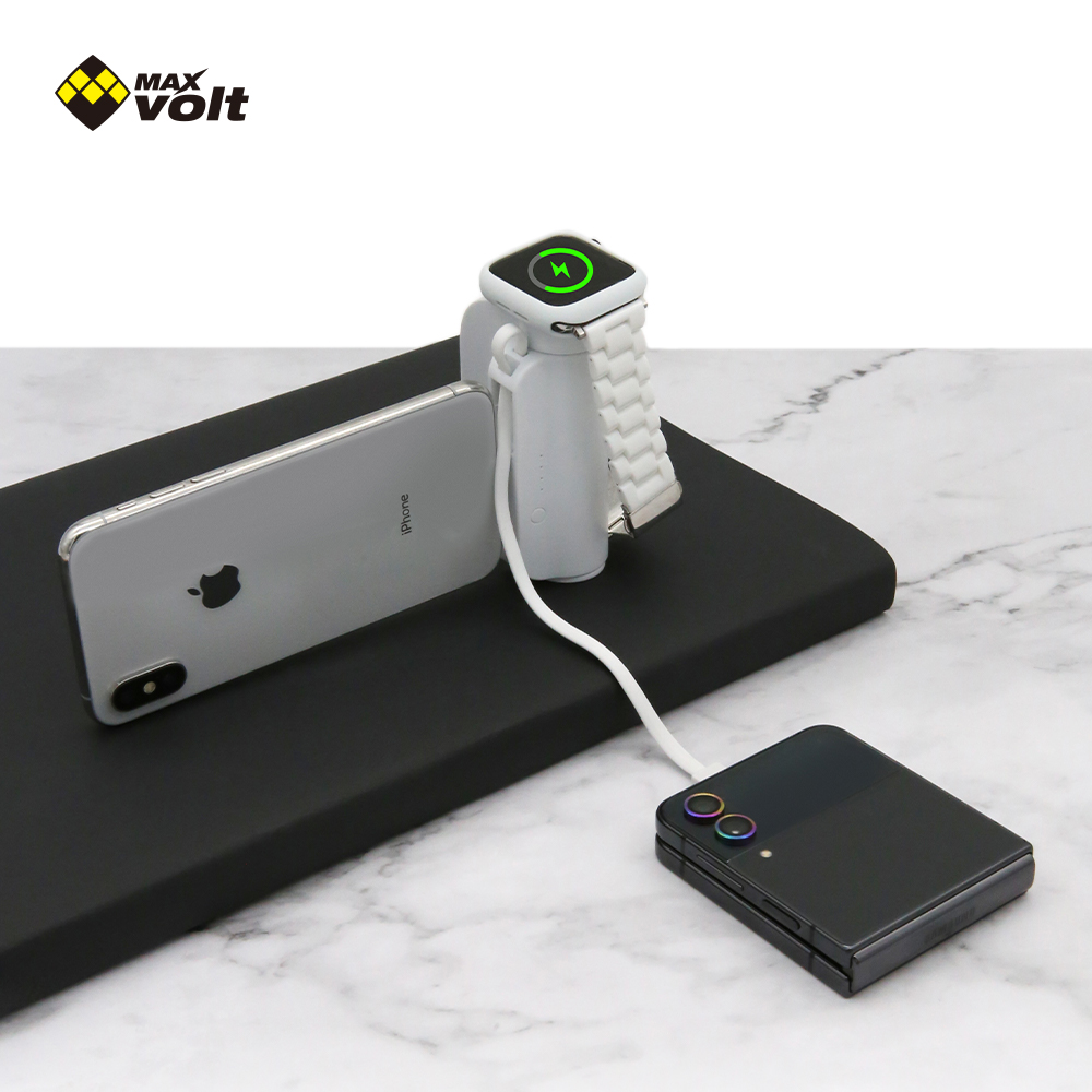 [만원의행복]추가할인[맥스볼트] B1 스마트워치 무선충전 겸용 도킹형 보조배터리 4500mAh