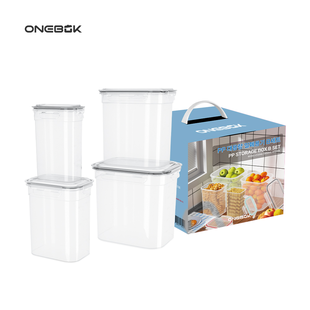 추가할인[ONEBOK] 원복 대용량 PP 밀폐용기 B세트
