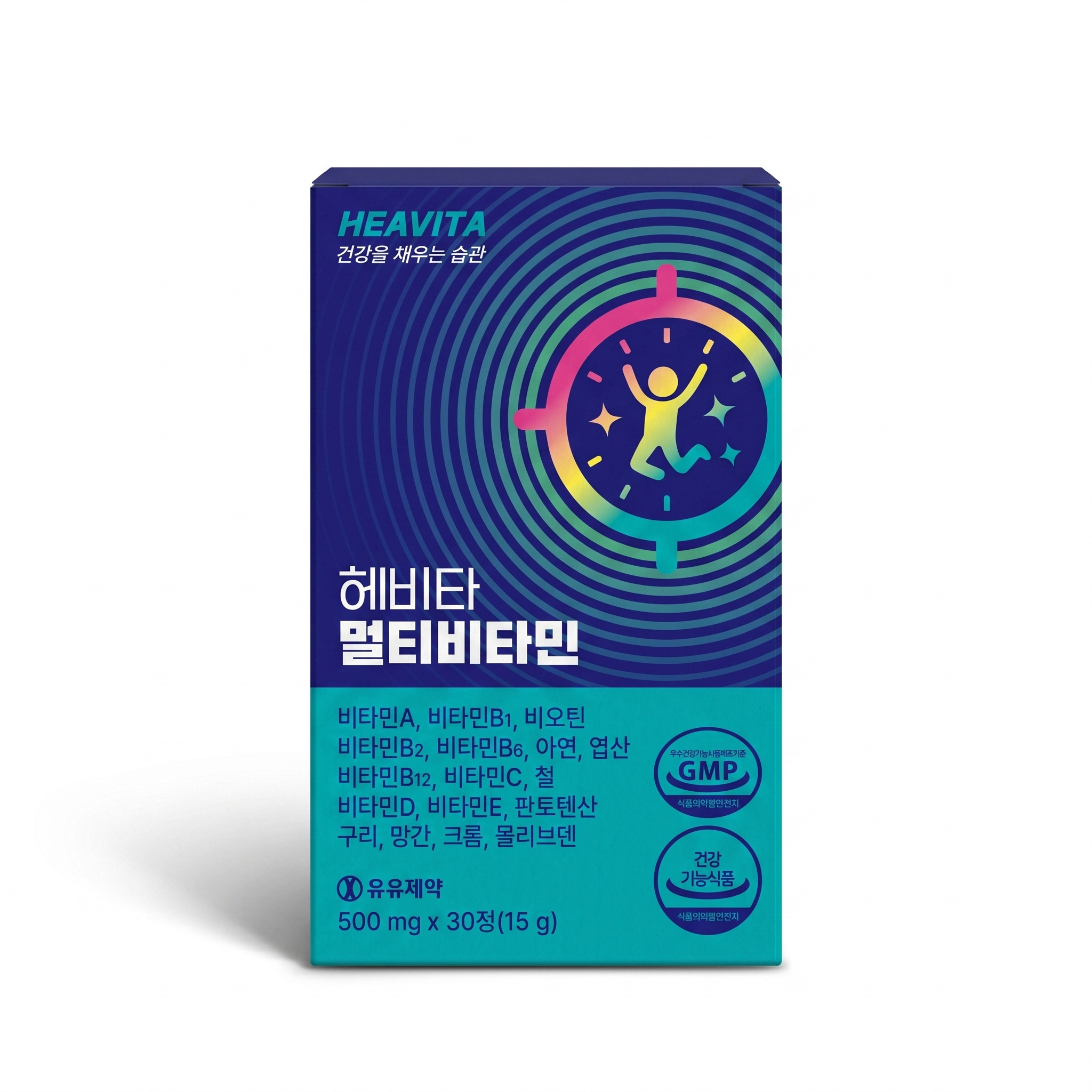 [유유제약] 헤비타 멀티비타민 500mg x 30정
