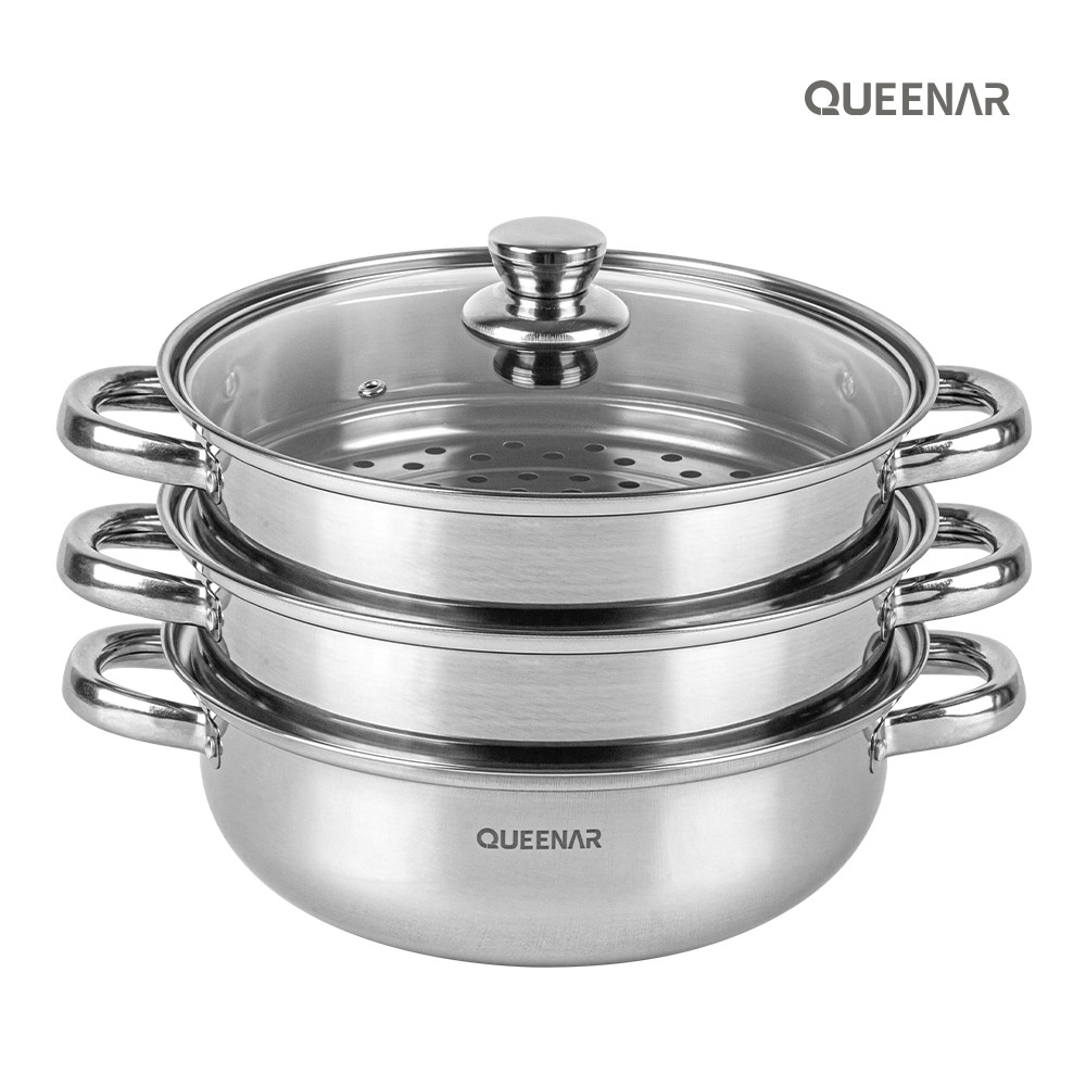 [퀸나] 트윙클 스테인레스 3단 찜기