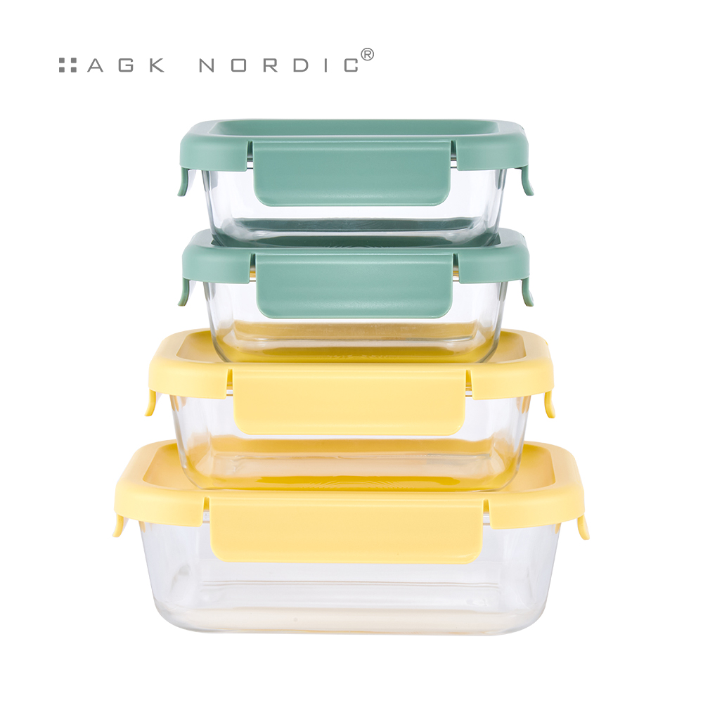 [AGK] 에어락 밀폐찬통 직사각 4조8P