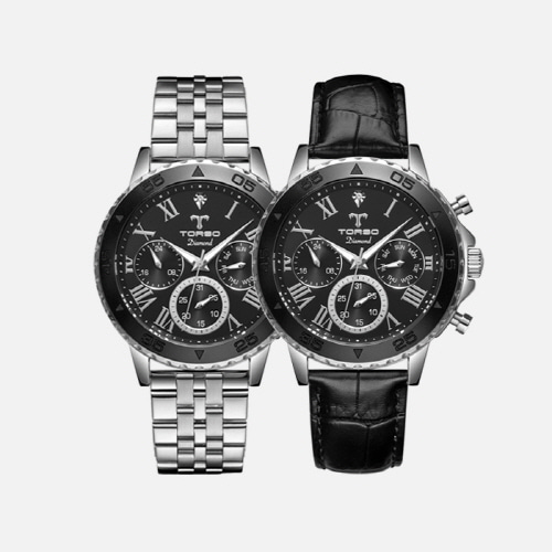 [토르소]멀티펑션 남성 메탈 다이아몬드 시계 T76M SBS(가죽밴드 추가 증정)