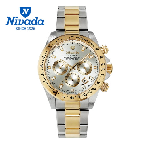 [니바다] 남성 크로노그래프 메탈 워치 1002