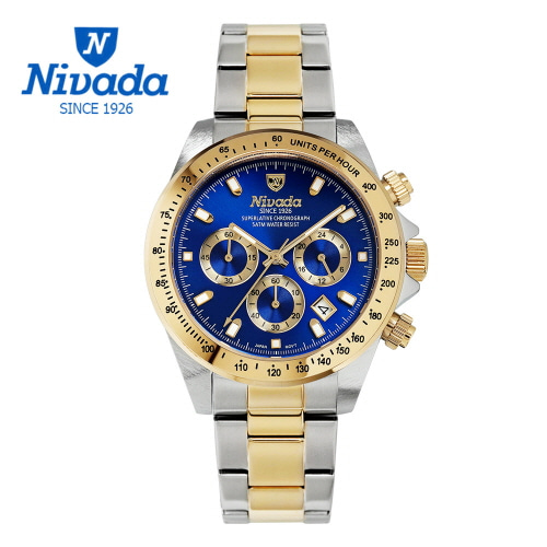 [니바다] 남성 크로노그래프 메탈 워치 1003