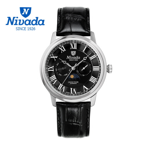[니바다] 남성 멀티펑션 가죽 워치 1007
