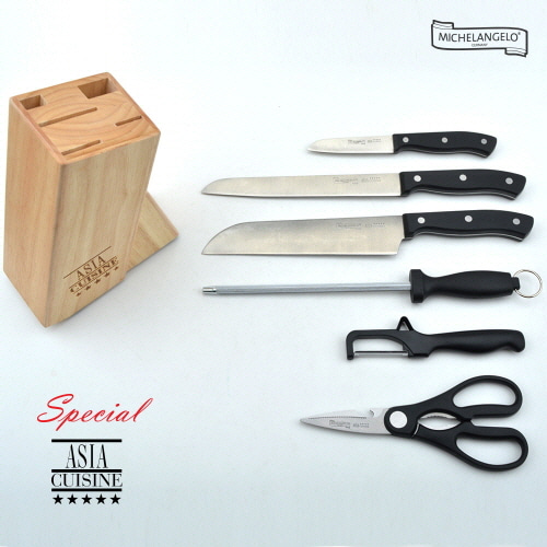 [미켈란젤로] 아시아쿠진 스페셜 칼블럭 7종 세트 