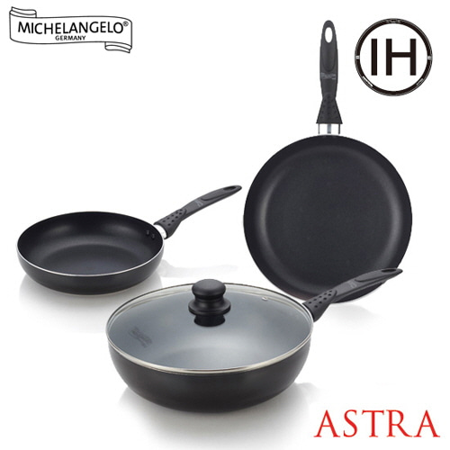 [미켈란젤로] 아스트라 인덕션 후라이팬 3-2종 세트(후20+후24+궁28)