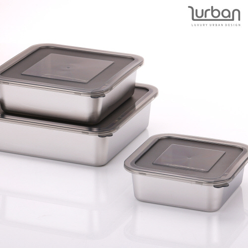 [쉬젤] 러반 스테인레스 스퀘어밧드3종세트(밧드본체-16/20/24cm/커버/와이어랙)