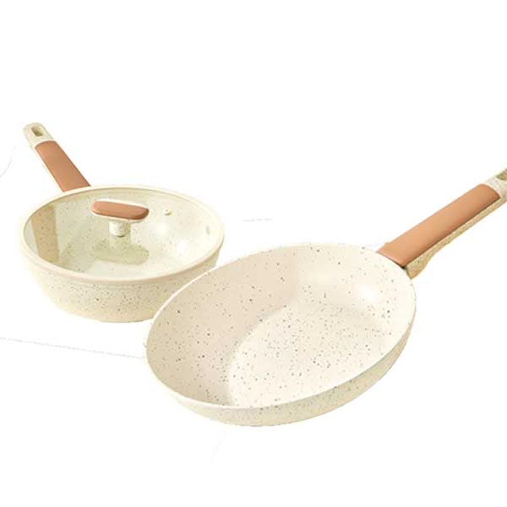 [델라고] 바닐라빈 항균 세라믹 인덕션 소테팬 24cm+ 후라이팬 28cm