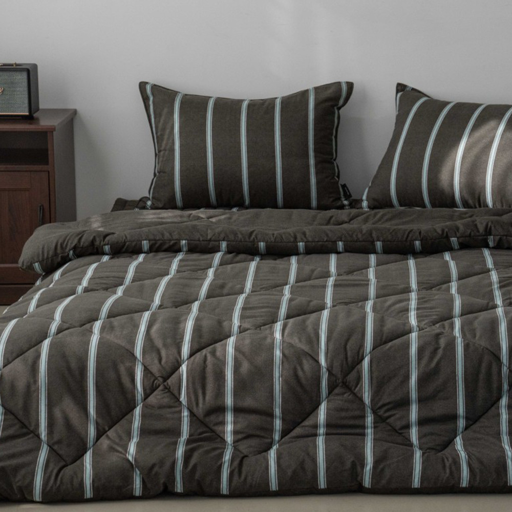 [Guy Laroche] 기라로쉬 스트라이프 세미마이크로 이불 S(챠콜)