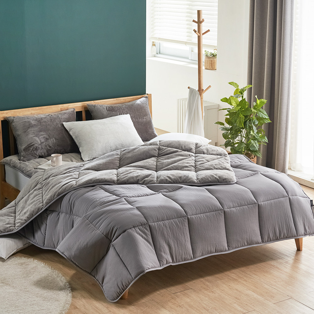 [Guy Laroche] 기라로쉬 그래핀웜 발열 극세사 차렵이불 Q(진그레이)