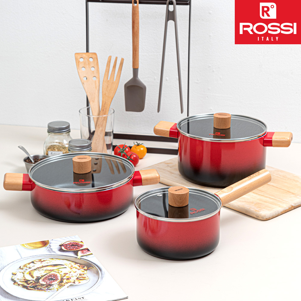 이태리 로시IH투톤레드 3종냄비세트(16편수+20양수+22전골)