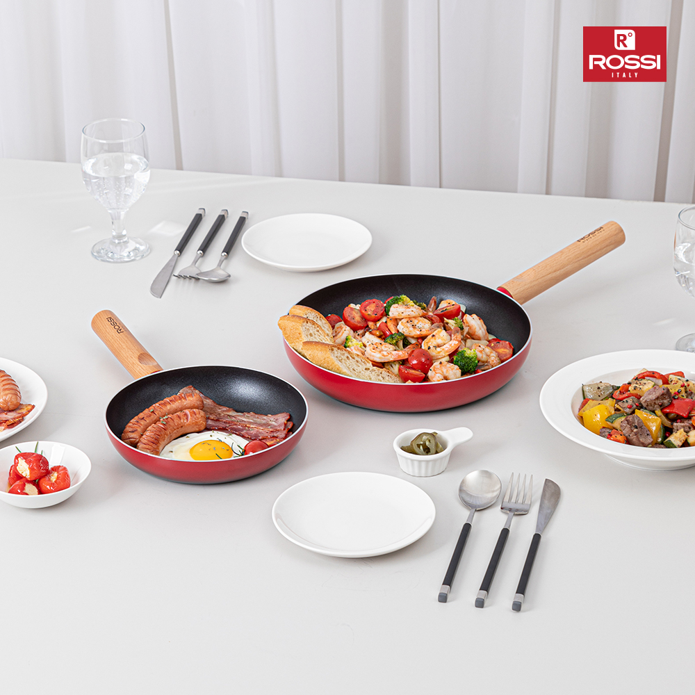 이태리 로시 IH투톤레드 후라이팬 2종(20+26cm)
