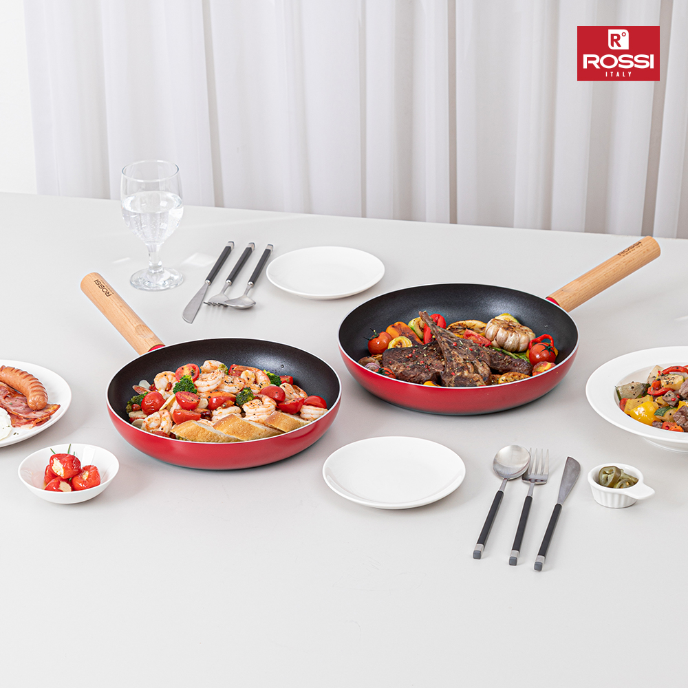 이태리 로시 IH투톤레드 후라이팬 2종(26+28cm)