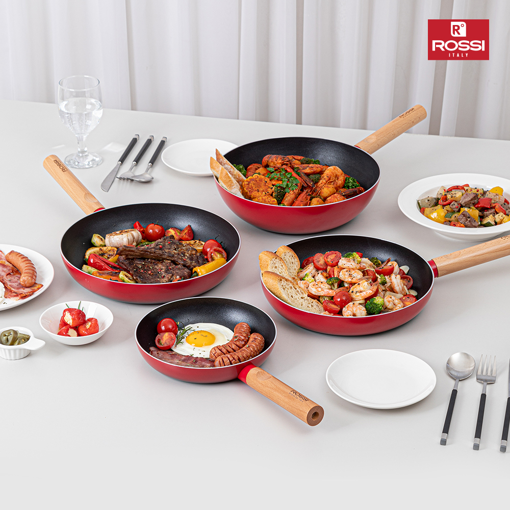 이태리 로시 IH투톤레드 후라이팬 4종B(20+26+28cmfp+궁중28cm)