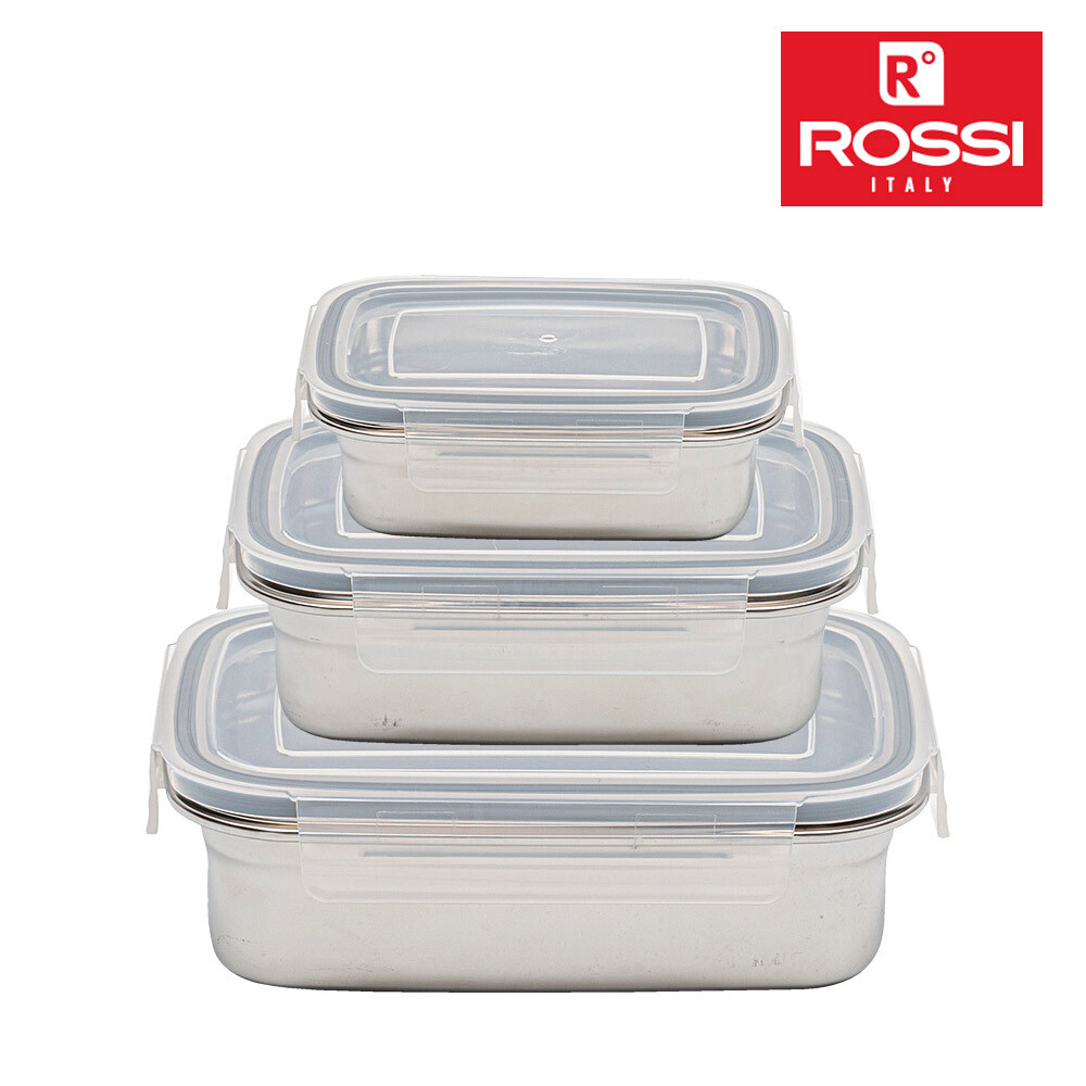 이태리 로시 더화이트 스텐밀폐용기3종