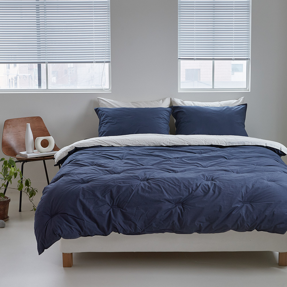 Guy laroche high-end comforter  르윗 체온조절 Q차렵이불베게 세트(네이비)