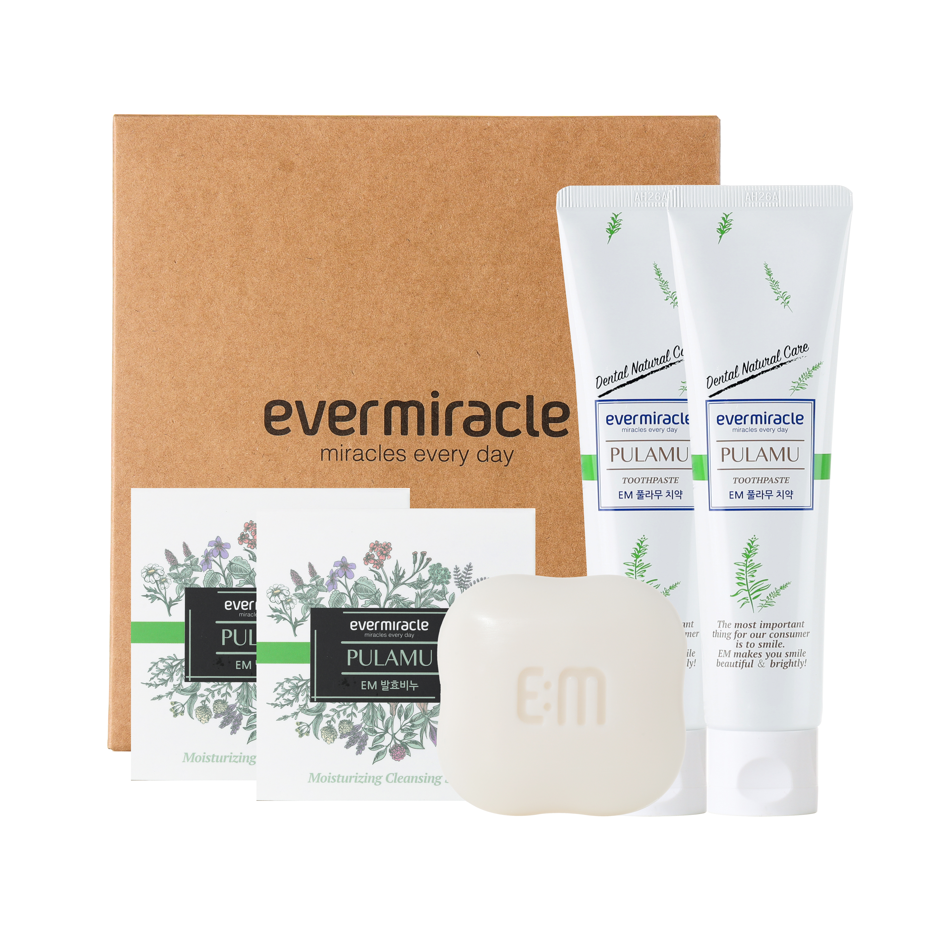 [EM] 풀라무 EM 세트1-1 (발효비누 2개, 치약 2개)